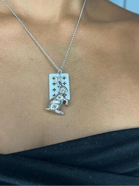 Sterling Rabbit Pendant Necklace in Silver